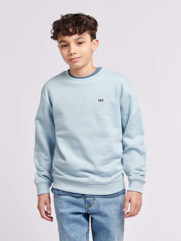 Lee Blue Boys 100% Cotton Badge Sweatshirt - Image 1 of 8
