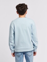 Lee Blue Boys 100% Cotton Badge Sweatshirt - Image 2 of 8
