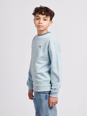 Lee Blue Boys 100% Cotton Badge Sweatshirt - Image 4 of 8