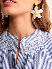 Boden Blue Ada Seersucker 100% Cotton Top - Image 4 of 5