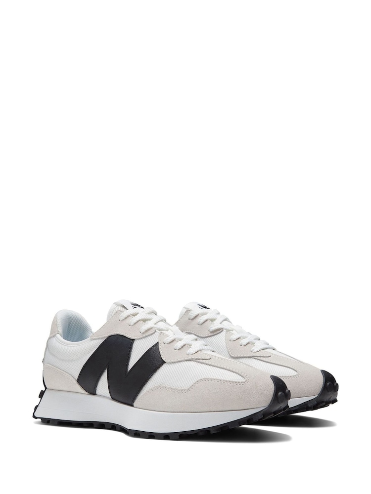 New Balance Light White/Black Mens 327 Trainers - Image 4 of 10