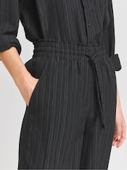 Simply Be Black Textured Wide Leg Trousers - Image 4 of 4