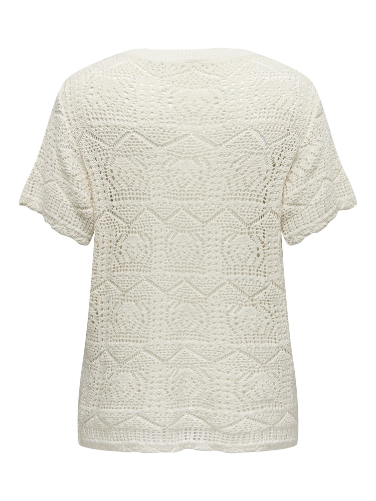 ONLY Curve Cream Crochet Knit Blouse - Image 7 of 7 ONLY Curve Cream Crochet Knit Blouse - Image 7 of 7