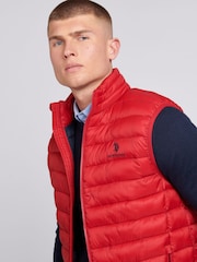 U.S. Polo Assn. Red Mens Bound Quilted Gilet - Image 2 of 7