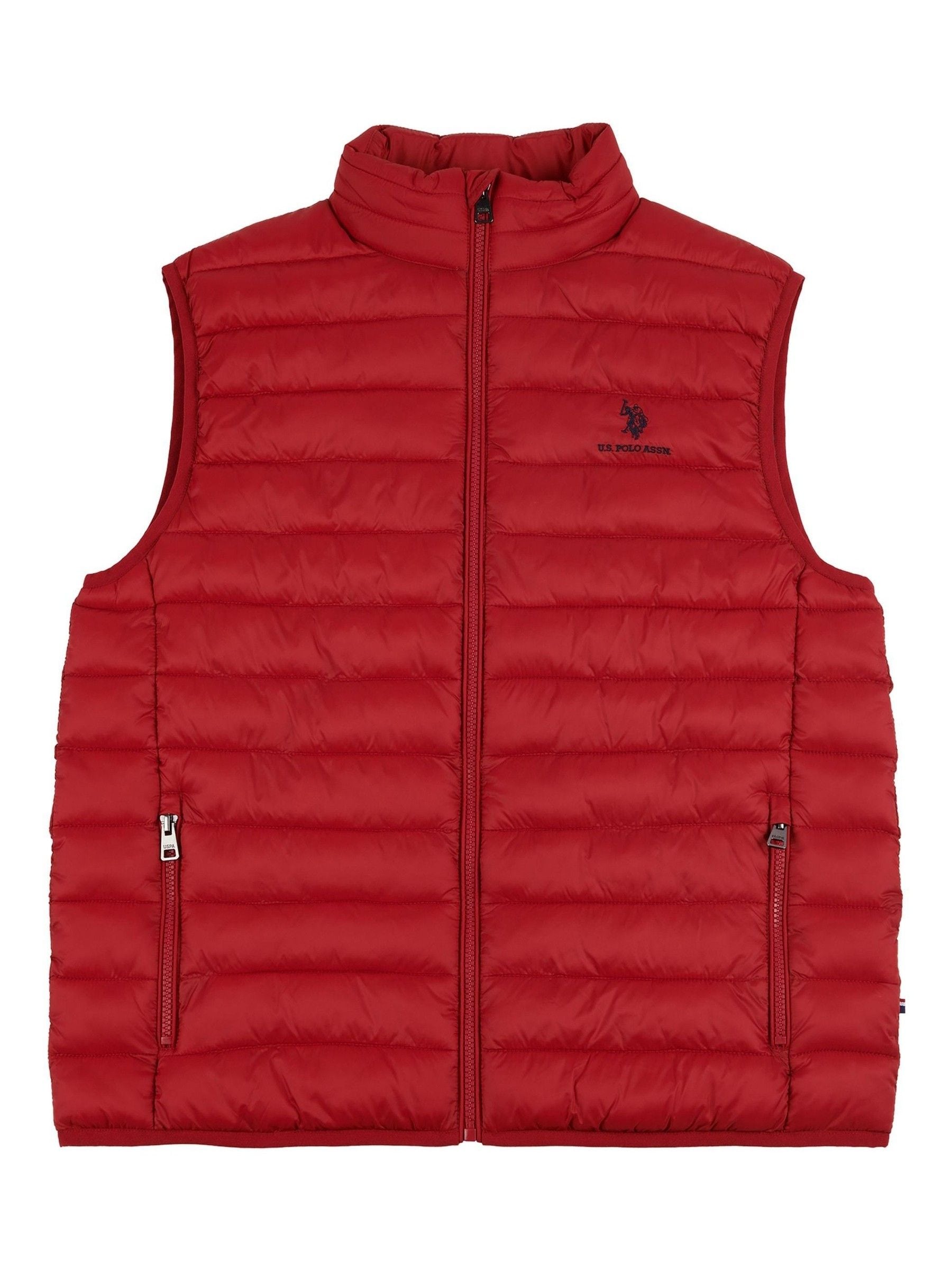 Buy U.S. Polo Assn. Red Mens Bound Quilted Gilet from Next USA