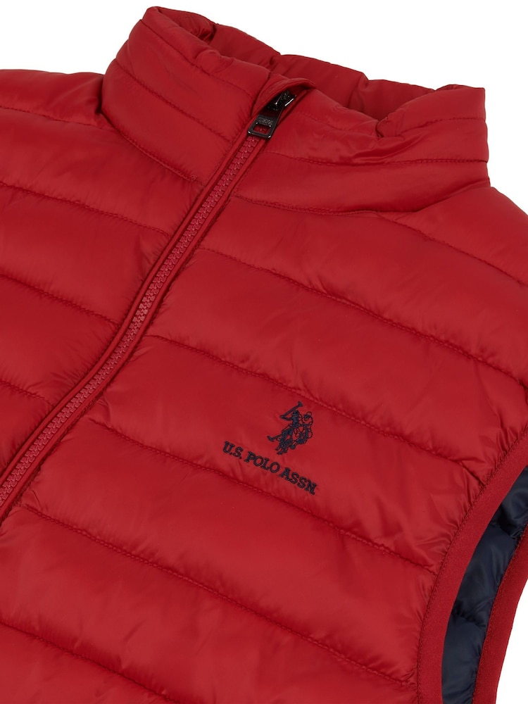 U.S. Polo Assn. Red Mens Bound Quilted Gilet - Image 7 of 7