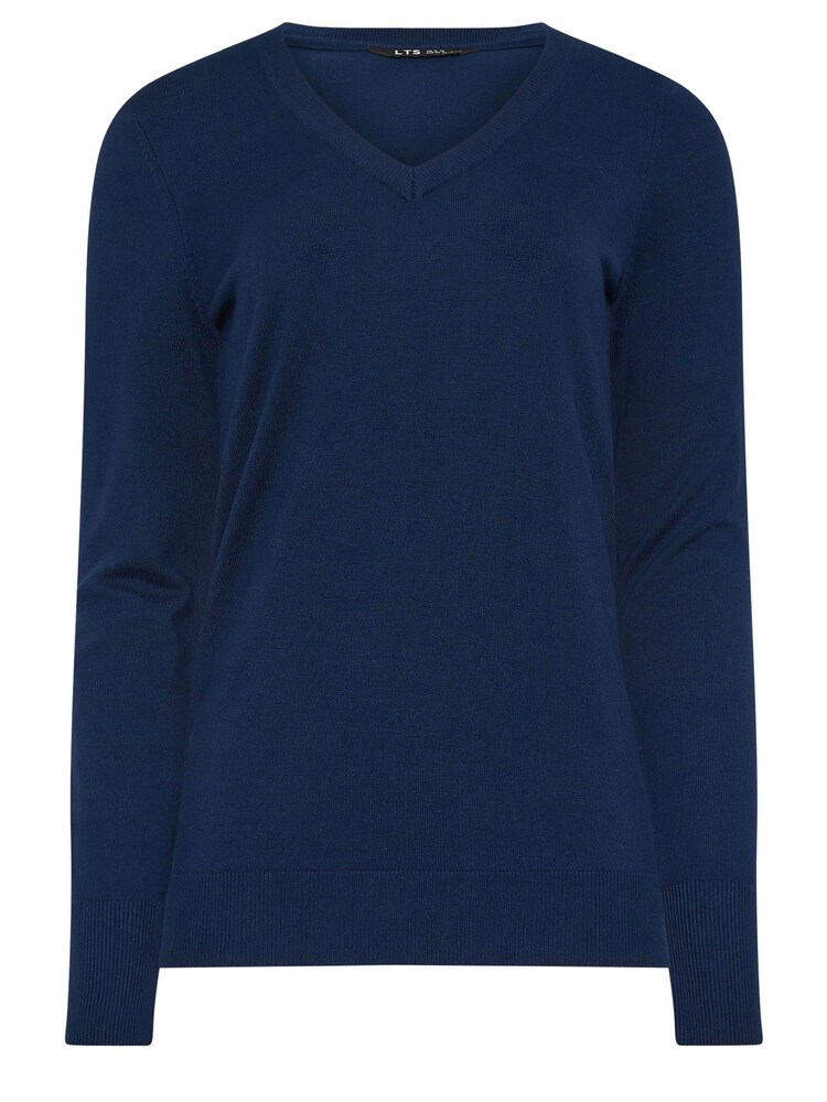 Long Tall Sally Blue V-Neck Lightweight Jumper - Image 5 of 5