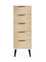 Julian Bowen White Alba 5 Drawer Narrow Chest - Image 1 of 4