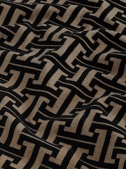 Black/Gold Geo Pattern Texture Relaxed T-Shirt - Image 4 of 7