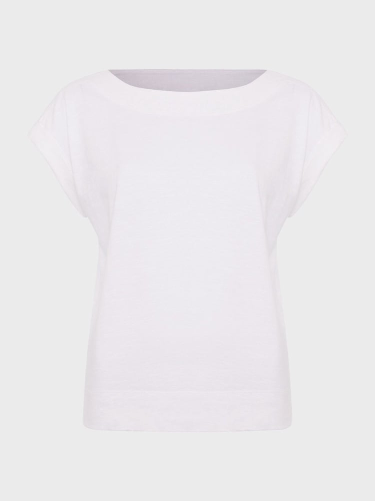 Hobbs White Slub Alycia 100% Cotton T-Shirt - Image 4 of 4 Hobbs White Slub Alycia 100% Cotton T-Shirt - Image 4 of 4
