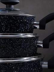 Maison by Premier Black Stoneflam 20cm Saucepan With Glass Lid - Image 3 of 4