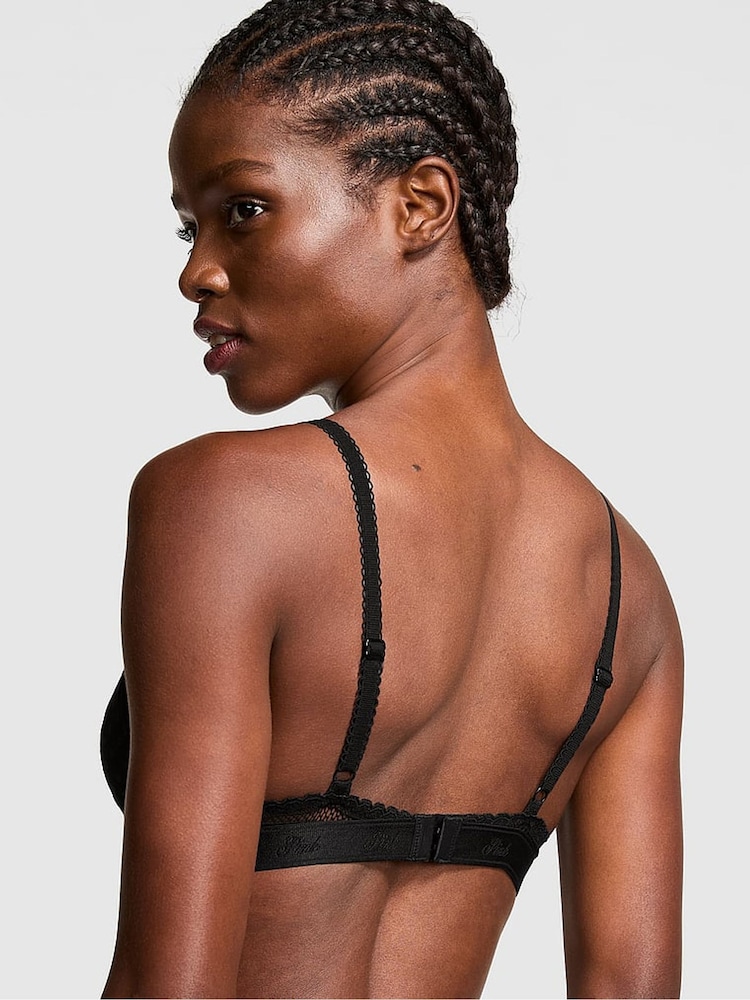 Zwart met sierlijke stippen - Victoria's Secret PINK beha van kant - Image 2 of 3