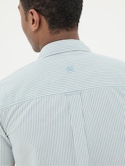 FatFace Green Short Sleeve Markham Stripe Shirt - Image 4 of 5