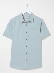 FatFace Green Short Sleeve Markham Stripe Shirt - Image 5 of 5