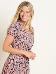 Brakeburn Red 100% Cotton Boho Floral Dress - Image 5 of 5