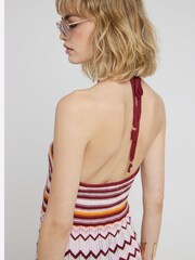 River Island Pink Crochet Chevron Midi Dress - Image 2 of 3