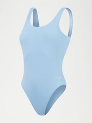 Speedo Blue Womens Textured Deep U-Back 1 Piece Swimsuit - Image 6 of 6