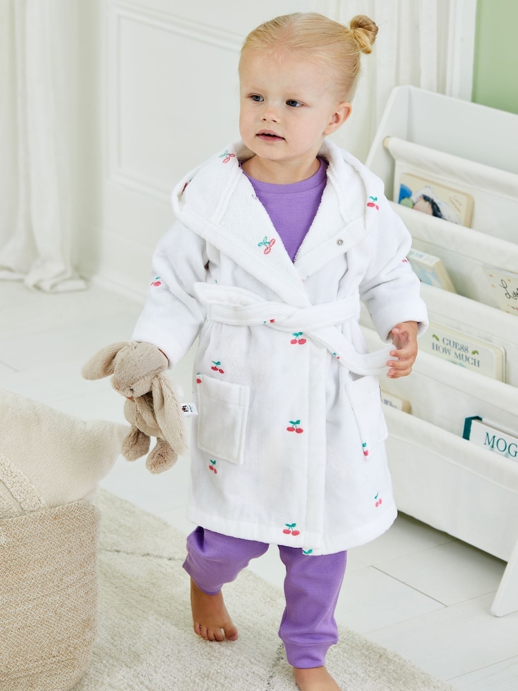 JoJo Maman Bébé Cherry Embroidered Towelling Robe - Bild 1 von 5 JoJo Maman Bébé Cherry Embroidered Towelling Robe - Bild 1 von 5