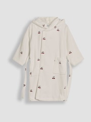 JoJo Maman Bébé White Cherry Embroidered Towelling Robe - Image 3 of 5