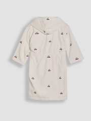 JoJo Maman Bébé White Cherry Embroidered Towelling Robe - Image 4 of 5