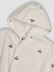 JoJo Maman Bébé White Cherry Embroidered Towelling Robe - Image 5 of 5