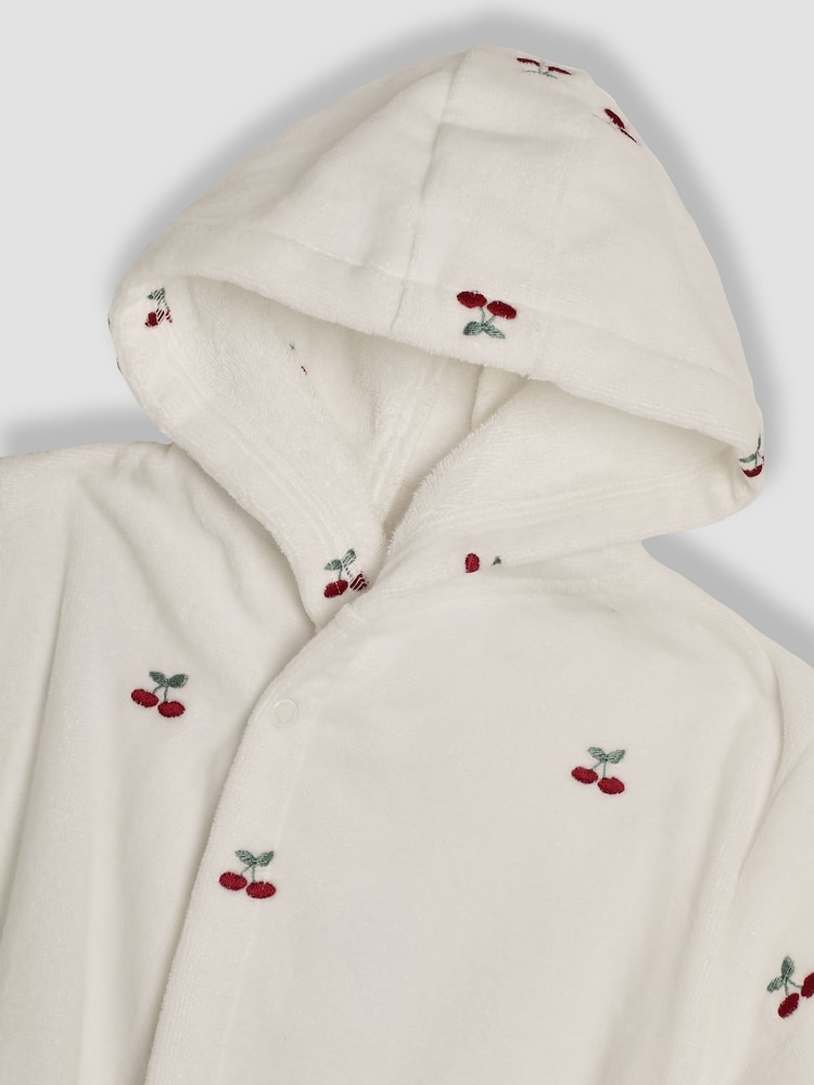 JoJo Maman Bébé Cherry Embroidered Towelling Robe - Bild 5 von 5 JoJo Maman Bébé Cherry Embroidered Towelling Robe - Bild 5 von 5