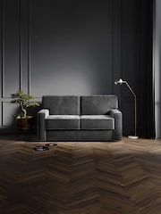 Jay-Be Luxe Velvet Steel Grey Linea 2 Seater Sofa Bed - Image 1 of 6