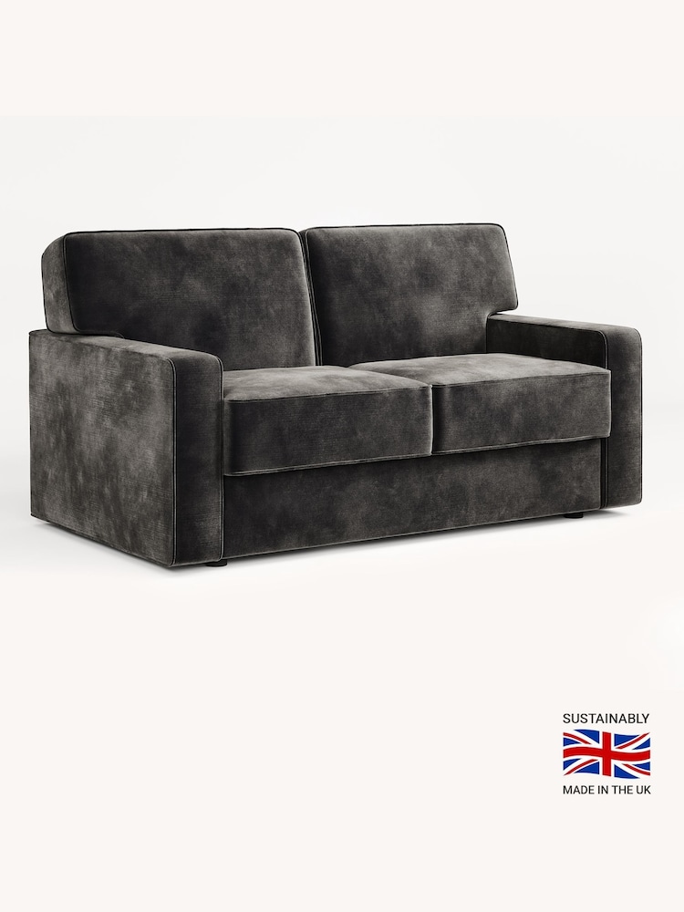 Jay-Be Luxe Velvet Steel Grey Linea 2 Seater Sofa Bed - Image 2 of 6