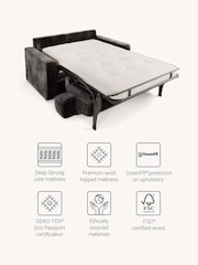 Jay-Be Luxe Velvet Steel Grey Linea 2 Seater Sofa Bed - Image 3 of 6