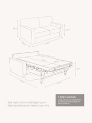 Jay-Be Luxe Velvet Steel Grey Linea 2 Seater Sofa Bed - Image 6 of 6