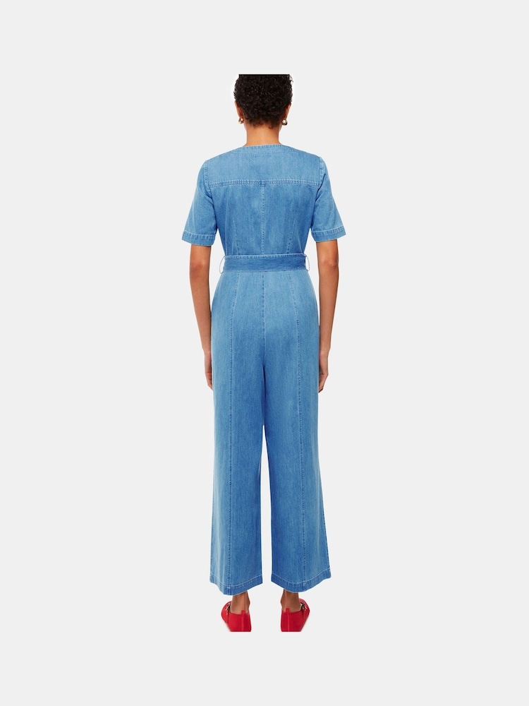 Whistles Blue Freyja Denim Jumpsuit - Image 2 of 5