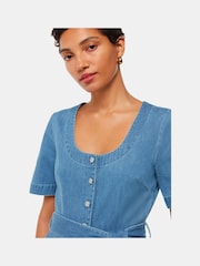 Whistles Blue Freyja Denim Jumpsuit - Image 3 of 5