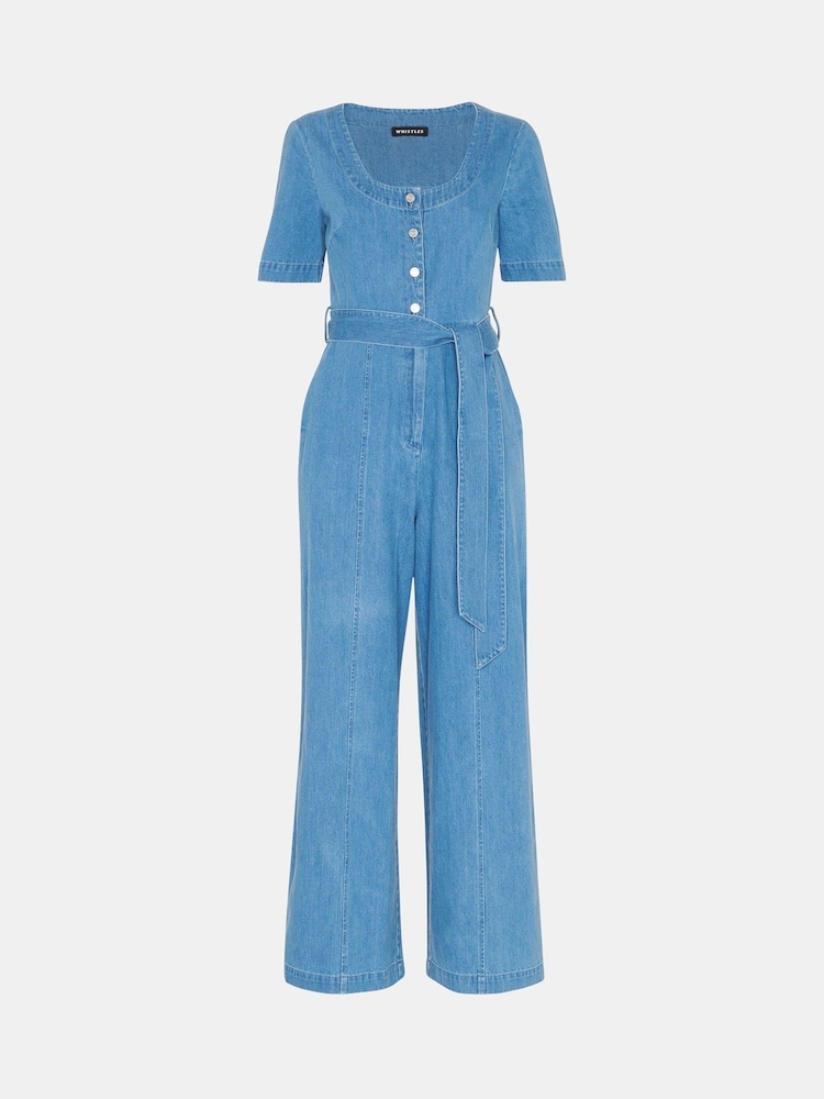 Whistles Blue Freyja Denim Jumpsuit - Image 5 of 5 Whistles Blue Freyja Denim Jumpsuit - Image 5 of 5