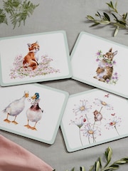 Wrendale White Large Designs Wildflowers 4 Placemats 40x29cm - Image 2 of 6
