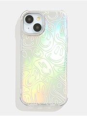 Skinnydip Holo Warped Happy Face London 15 Pro Case - Image 1 of 4