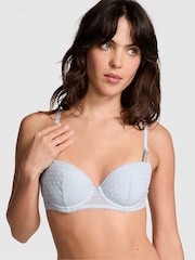 Victoria's Secret PINK Hydrangea Blue Dainty Dot Balcony Lace Bra - Image 1 of 4
