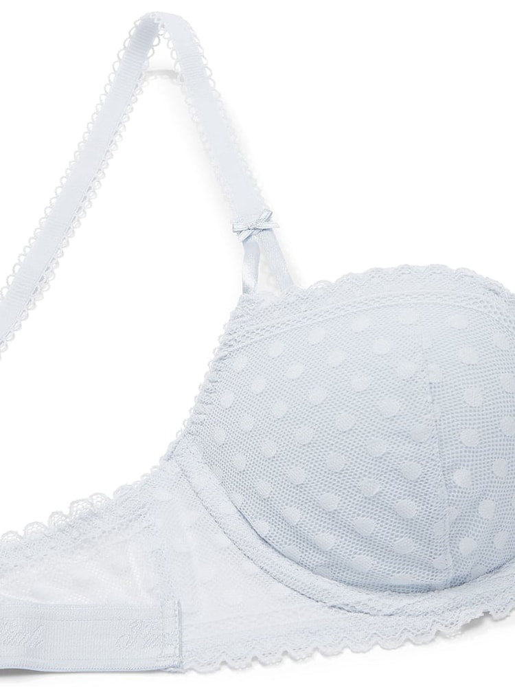 Victoria's Secret PINK Hydrangea Blue Dainty Dot Balcony Lace Bra - Image 4 of 4