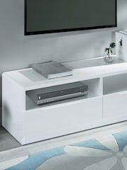 Julian Bowen White Manhattan 2 Drawer Media Unit - Image 1 of 2