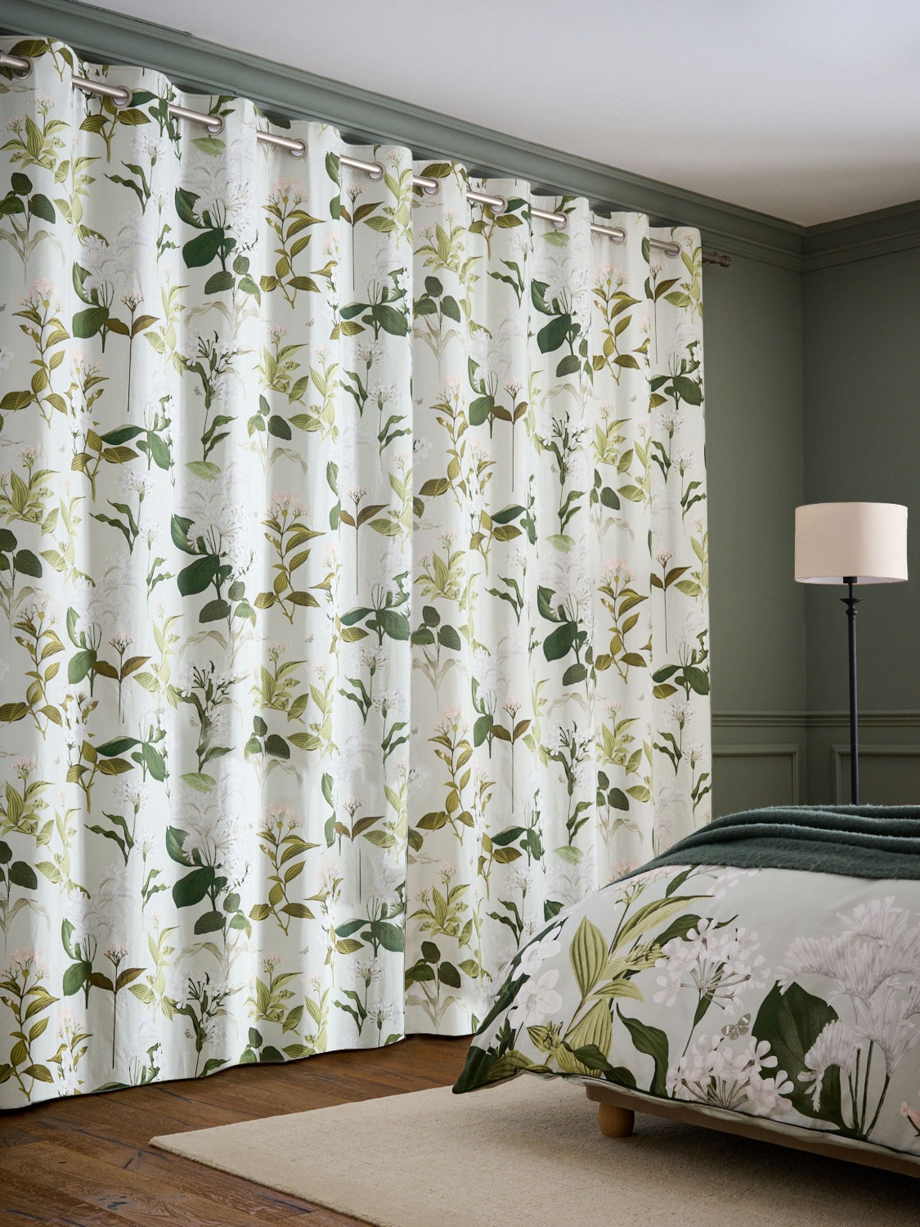 Buy Sage Green Cotton Sateen Floral Print Blackout/Thermal Buy Sage Green Cotton Sateen Floral Print Blackout/Thermal