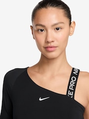 Nike Black Dri-FIT Pro Shine Asymmetrical Cropped Top - Image 5 of 6