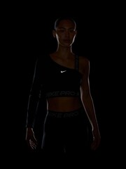 Nike Black Dri-FIT Pro Shine Asymmetrical Cropped Top - Image 6 of 6