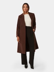 Forever New Brown Polly Petite Wrap Coat - Image 1 of 4