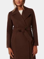 Forever New Brown Polly Petite Wrap Coat - Image 4 of 4