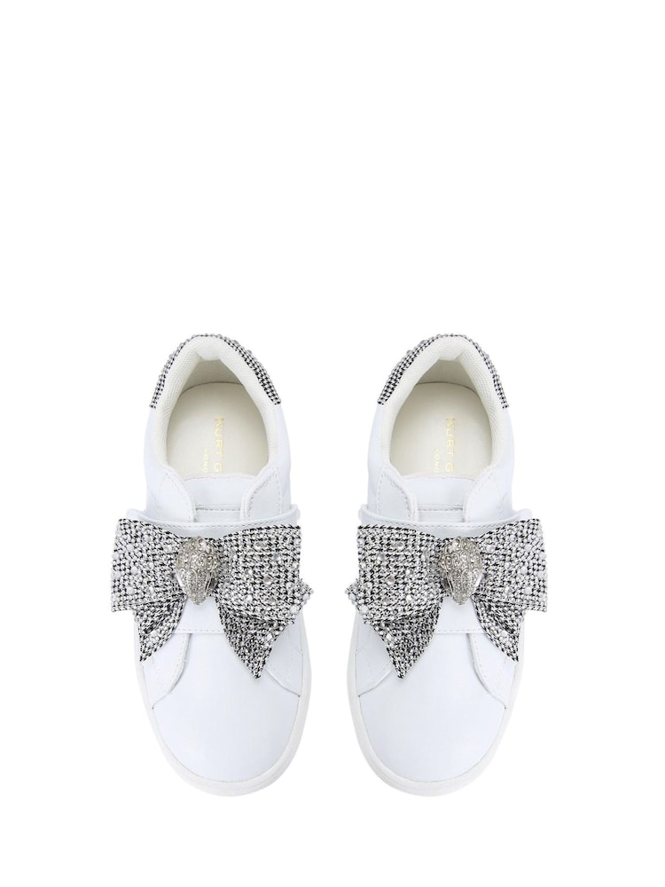 Kurt Geiger London Chrome Junior Silver Mini Laney Bow Trainers - Image 3 of 3