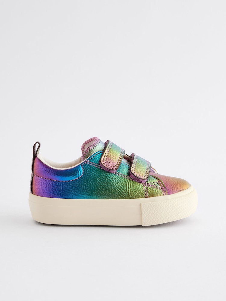 Rainbow Metallic Wide Fit (G) Chunky Trainers With Touch Fastening - Image 1 of 5