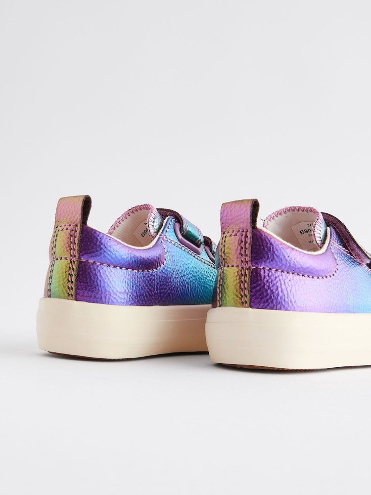 Rainbow Metallic Wide Fit (G) Chunky Trainers With Touch Fastening - Image 2 of 5