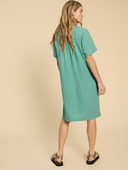 White Stuff Green Lydia Shift Dress - Image 2 of 7