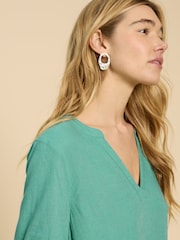 White Stuff Green Lydia Shift Dress - Image 4 of 7