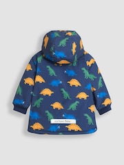 JoJo Maman Bébé Navy Blue Dinosaur Fleece Lined Jacket - Image 3 of 7