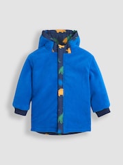 JoJo Maman Bébé Navy Blue Dinosaur Fleece Lined Jacket - Image 4 of 7